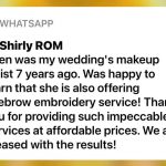 Eyebrow Embroidery in SG - Whatsapp Comment Review